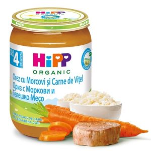 HiPP Ориз с моркови и телешко 190 г
