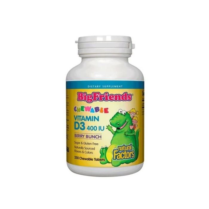 Big Friends Витамин D3 за Деца 400 IU x 250 дъвчащи таблетки