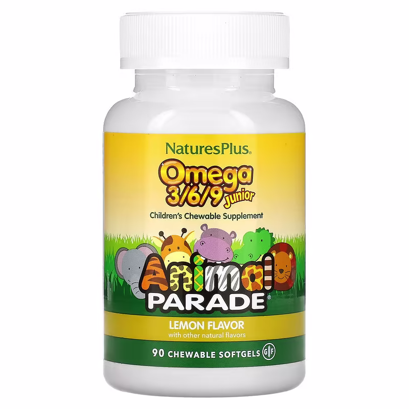 Animal Parade Омега 3 / 6 / 9 Джуниър x 90 капсули с вкус на лимон