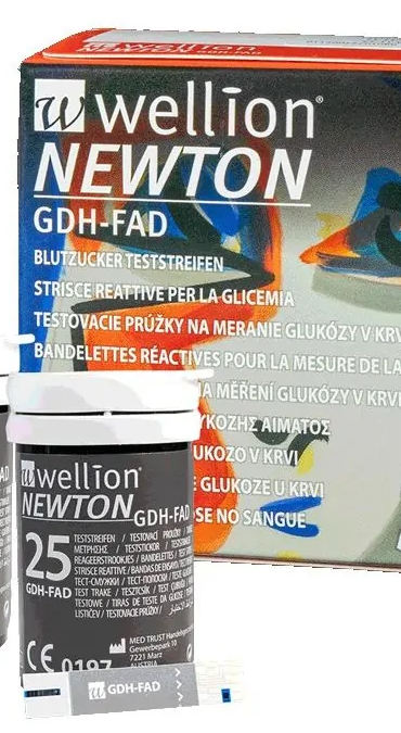 Wellion Newton Апарат за измерване на кръвна захар с Bluethooth + 25 броя тест ленти