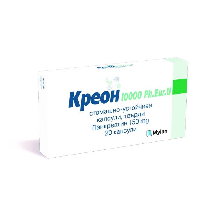 Креон 10 000 PH.EUR.U 150 мг х 20 капсули